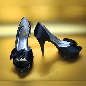 Michelangelo Peep Toe Ribbon Stilettos